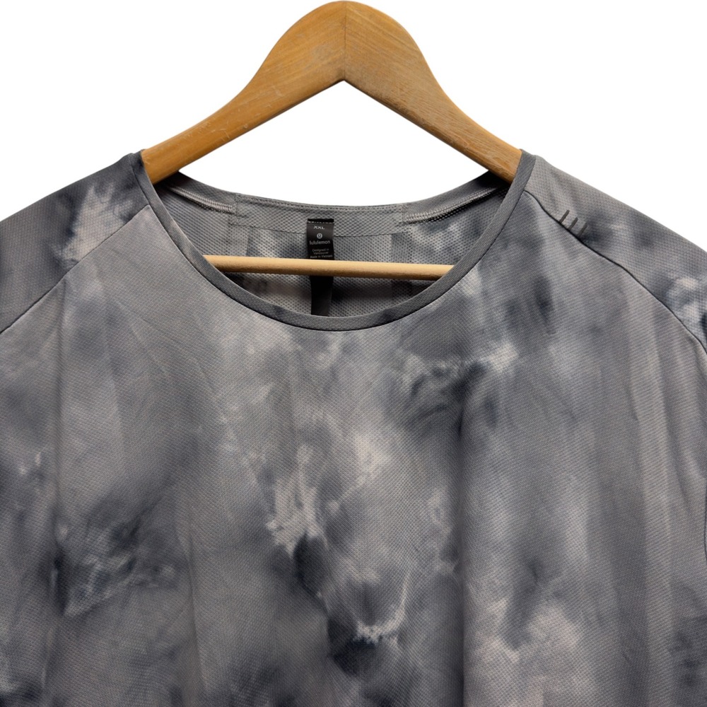 Lululemon NEW Men's SzXXL Gray Tie Dye Fast and Free S/S Spray Mesh Run T-Shirt